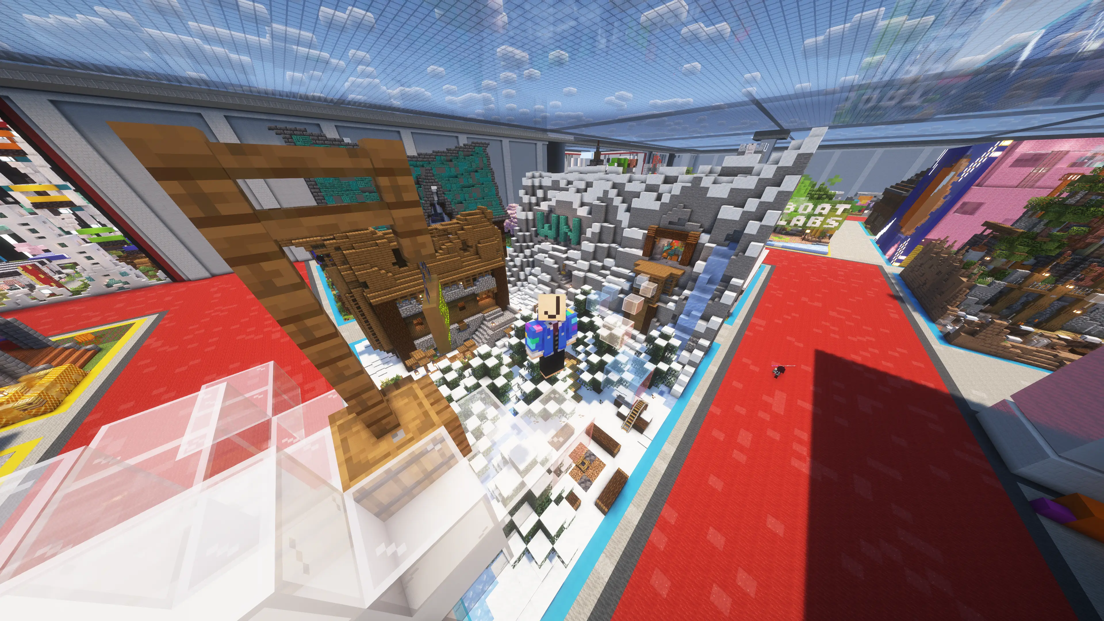 The WinterNode booth at Cubed! 2025 with a winter theme, snow, ice, and red carpet