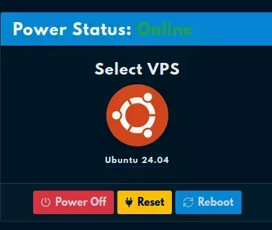 A service's Power Status pane with the name of the service in the center and the Power Control button on the bottom.