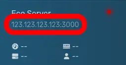 The server IP located under the server name and above the resource stats