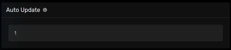 The "Auto Update" pane with a default value of [1].