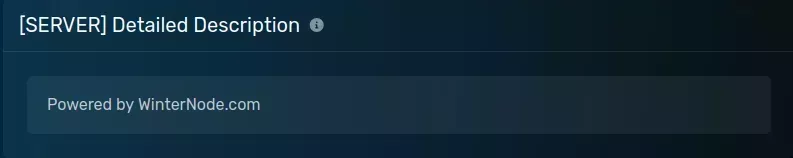 The "Detailed Description" pane the default value of "Powered by WinterNode.com".