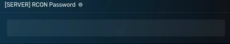 The "RCON Port" pane with a blank default value.