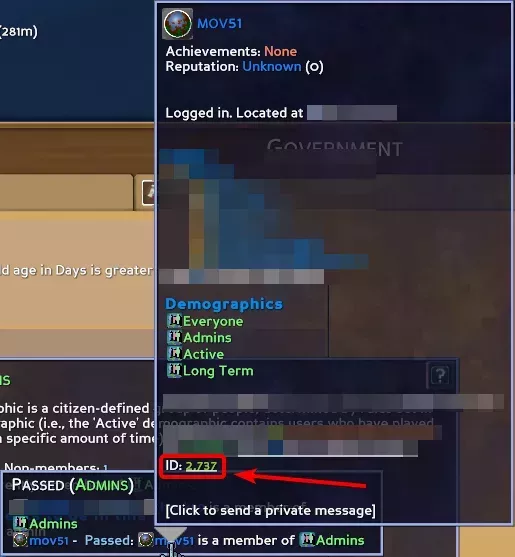 A users account ID found at the bottom of their description