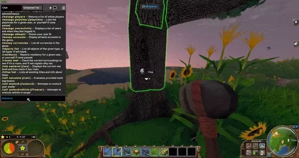 An in-game test of the LogPickup mod