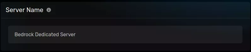 The "Bedrock Version" pane with a default value of "Bedrock Dedicated Server", located on the server options page of the server page.