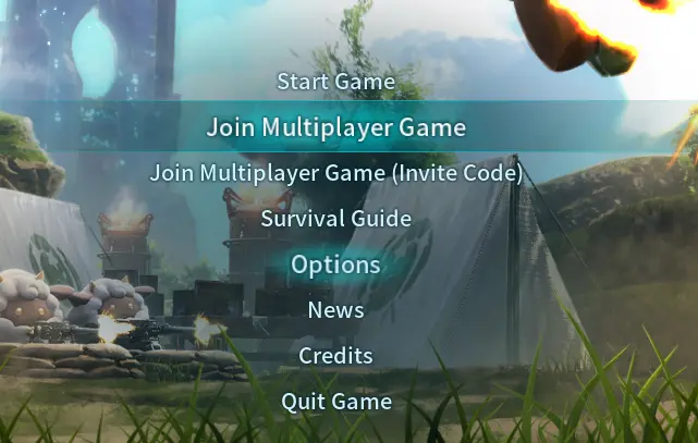 The Palworld main menu wurg Join Multiplayer Game as the second option