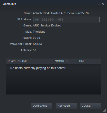 The Steam Game Info page